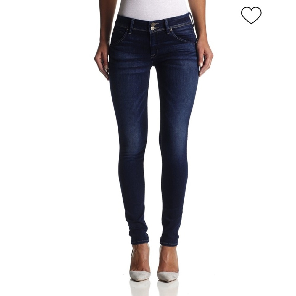 Hudson Collin mid rise dark wash skinny jeans